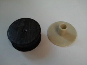 Rubber buffer guide yoke