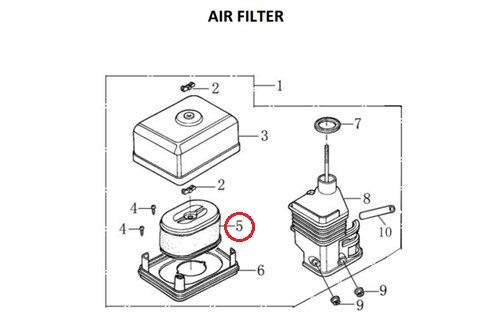 Loncin G200F Air Filter Element Combination